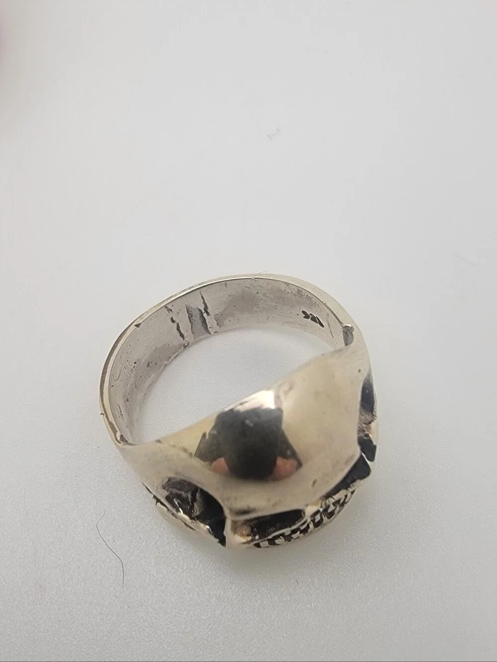 Size 10-3/4 925 Sterling Silver Skull Ring - Bold Statement Accessory